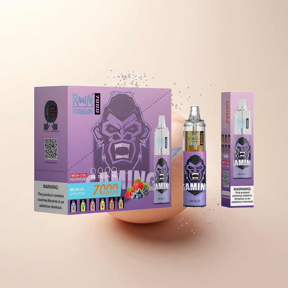 RandM Fumot Tornado 7000 Puffs Dr. Błękitny 14ML Typ-C RGB