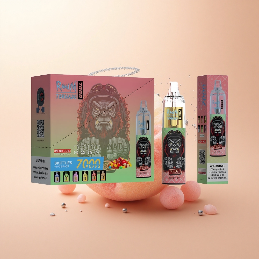 RandM Fumot Tornado 7000 Puffs Tęczowy Tornado 14ML Typ-C RGB
