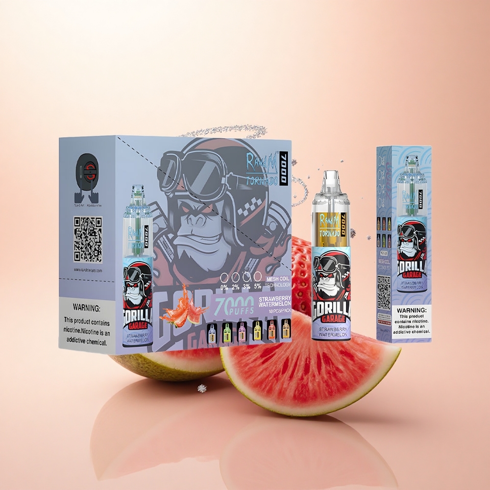 RandM Fumot Tornado 7000 Puffs Truskawkowy Arbuzowy Typ-C Mesh