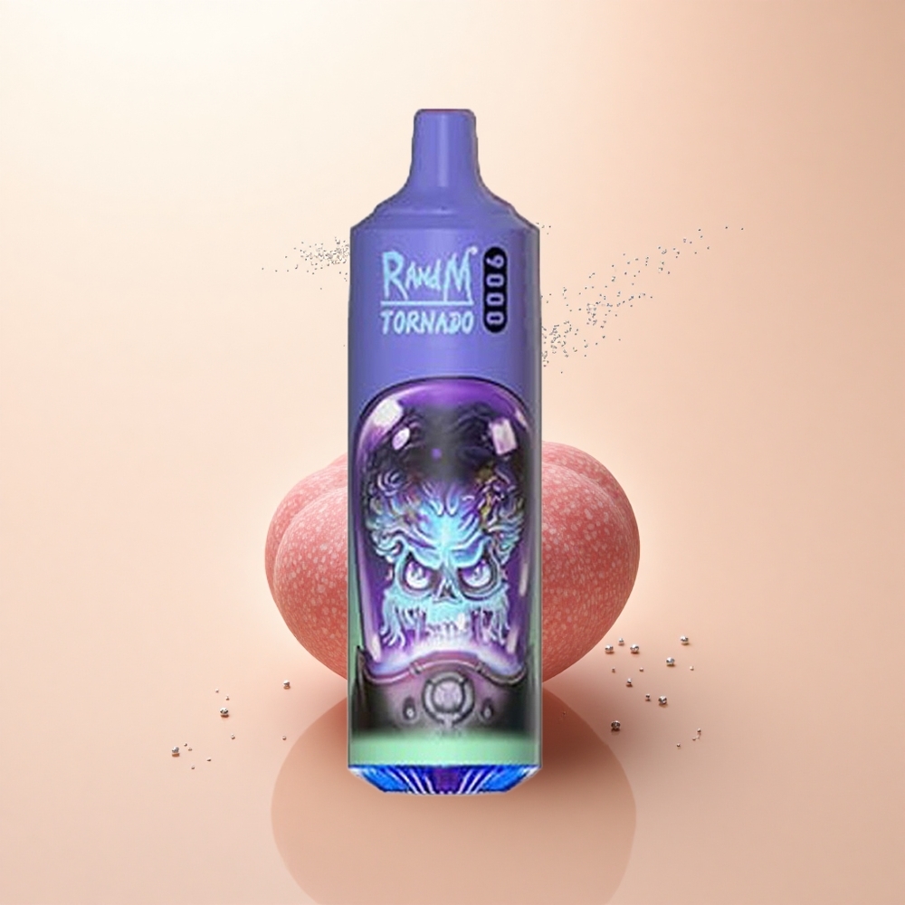RandM Fumot Tornado 9000 Puffs Aloes Winogrono 18 mL Mocna Bateria Wyświetlacz RGB
