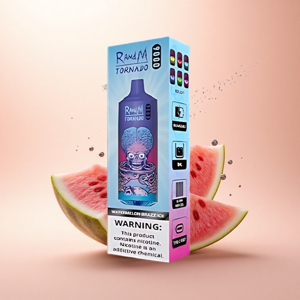RandM Fumot Tornado 9000 Puffs Arbuzowy Brazz Lód z 18 mL Pojemnością i Mesh Cewką