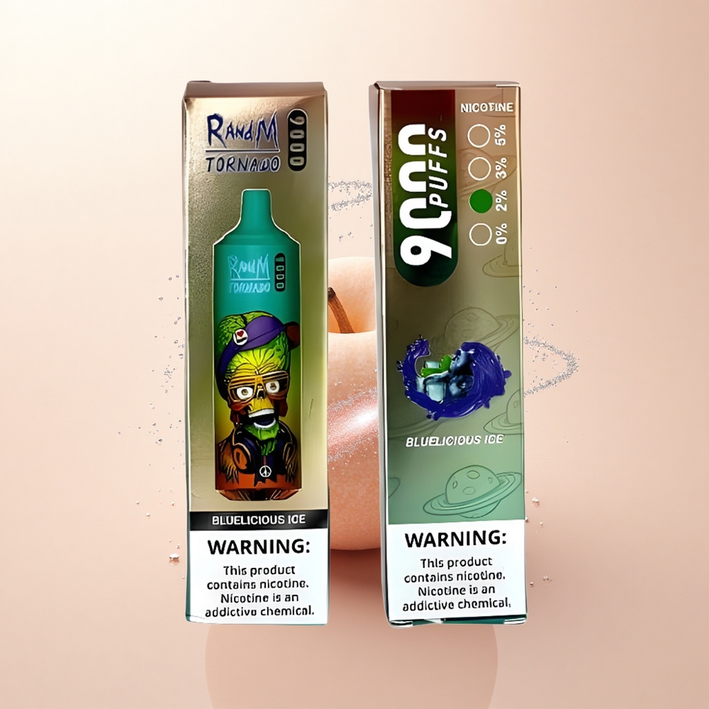 RandM Fumot Tornado 9000 Puffs Lodowisko Niebieskiej Rozkoszy z 18 mL Płynu i Wyświetlaczem RGB
