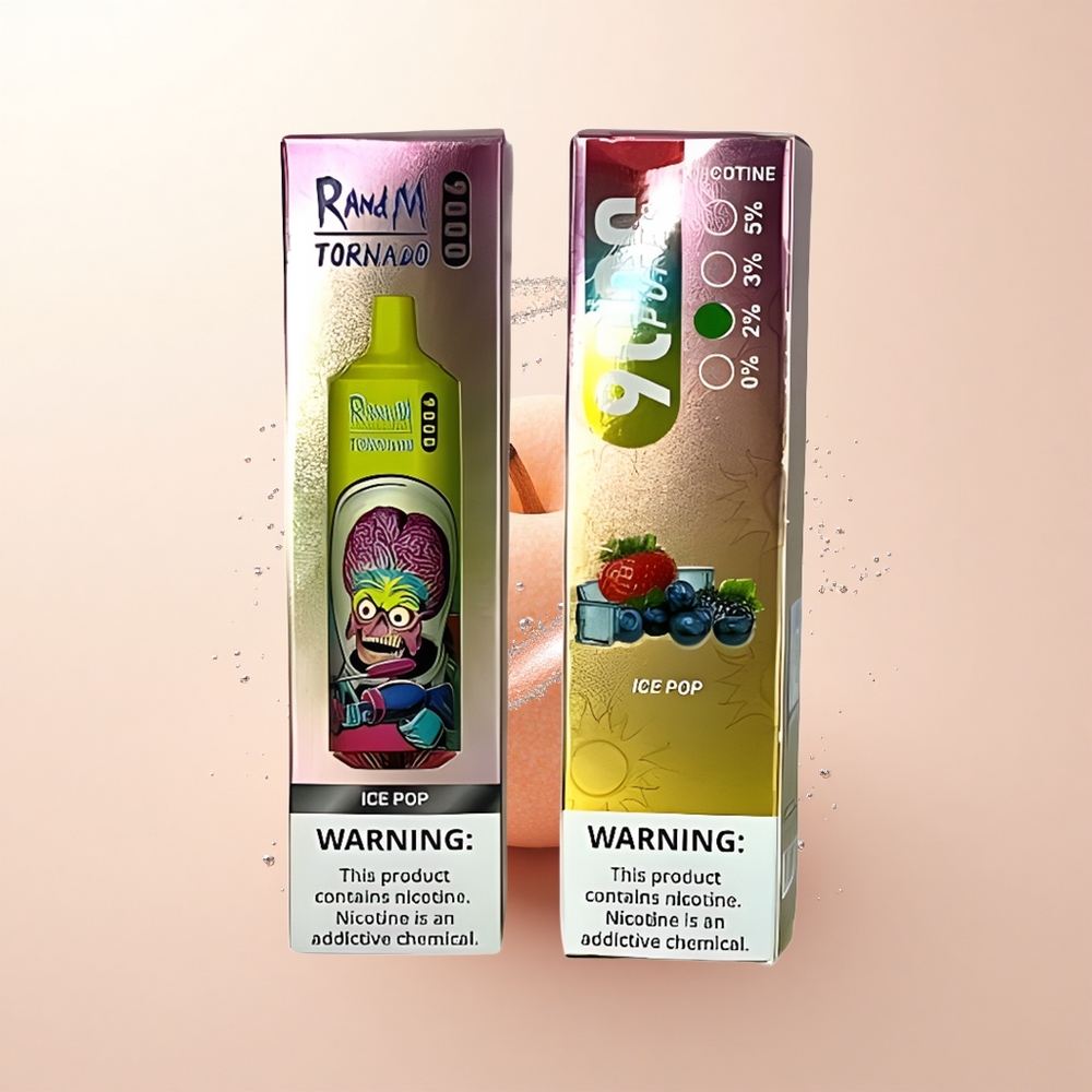 RandM Fumot Tornado 9000 Puffs Lodowy Smoczy Smak z Miękką Siatką i RGB Wyświetlaczem