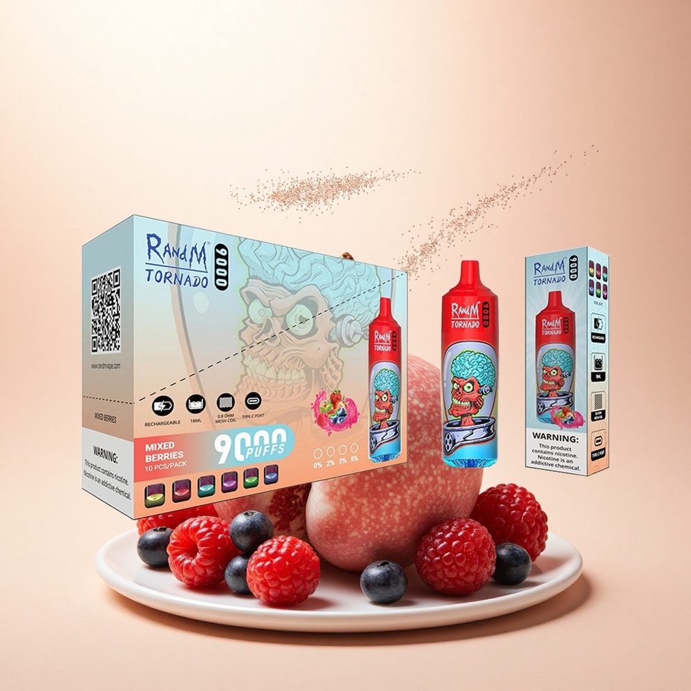 RandM Fumot Tornado 9000 Puffs Mieszane Jagody 18 mL Mesh RGB