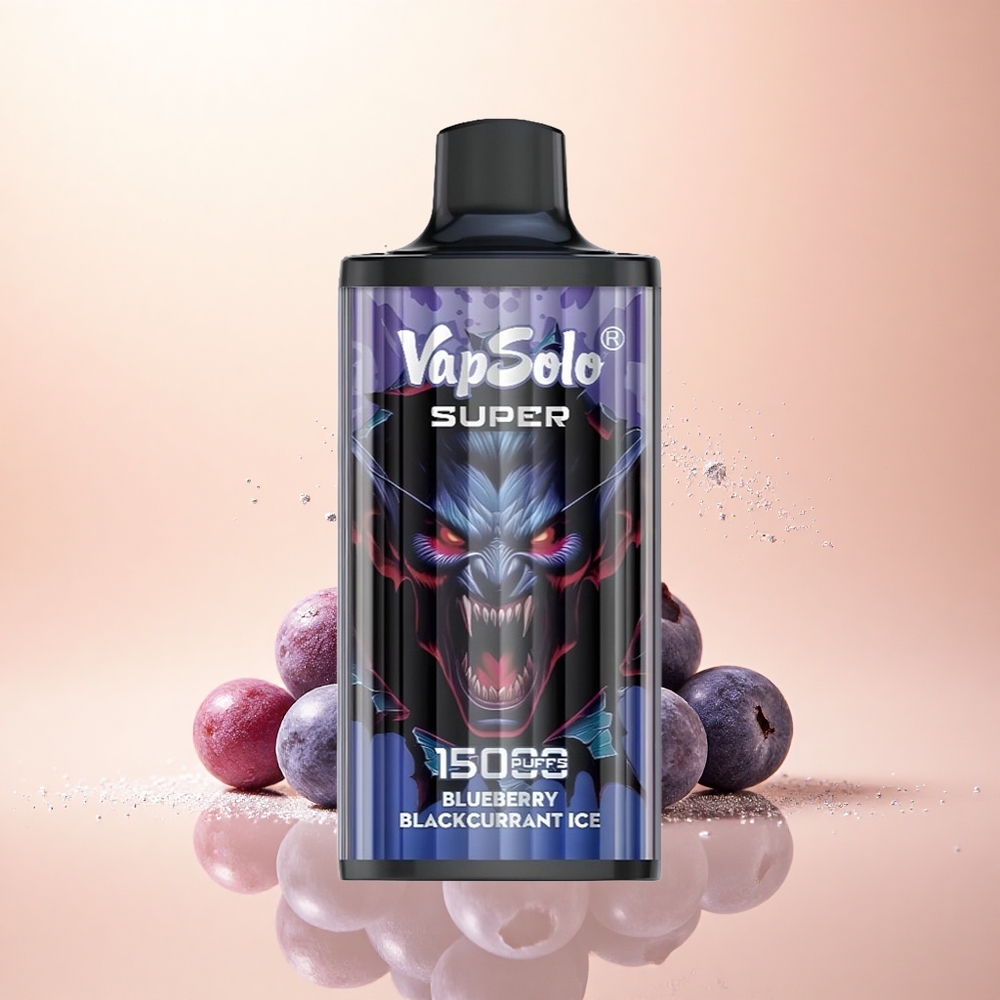 Vapsolo Super 15000 Puffs Lodowaty Czarny Borów z Mesh Coil i Typem-C