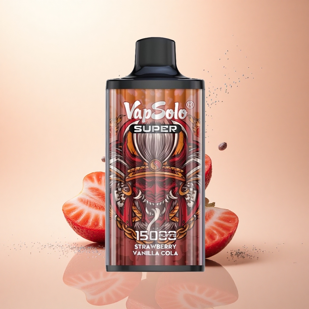 Vapsolo Super 15000 Puffs Truskawkowo-Waniliowa Cola z 40ml Płynu i Typem-C