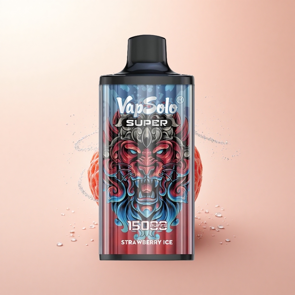 Vapsolo Super 15000 Puffs Truskawkowy Lód 40ml Mesh