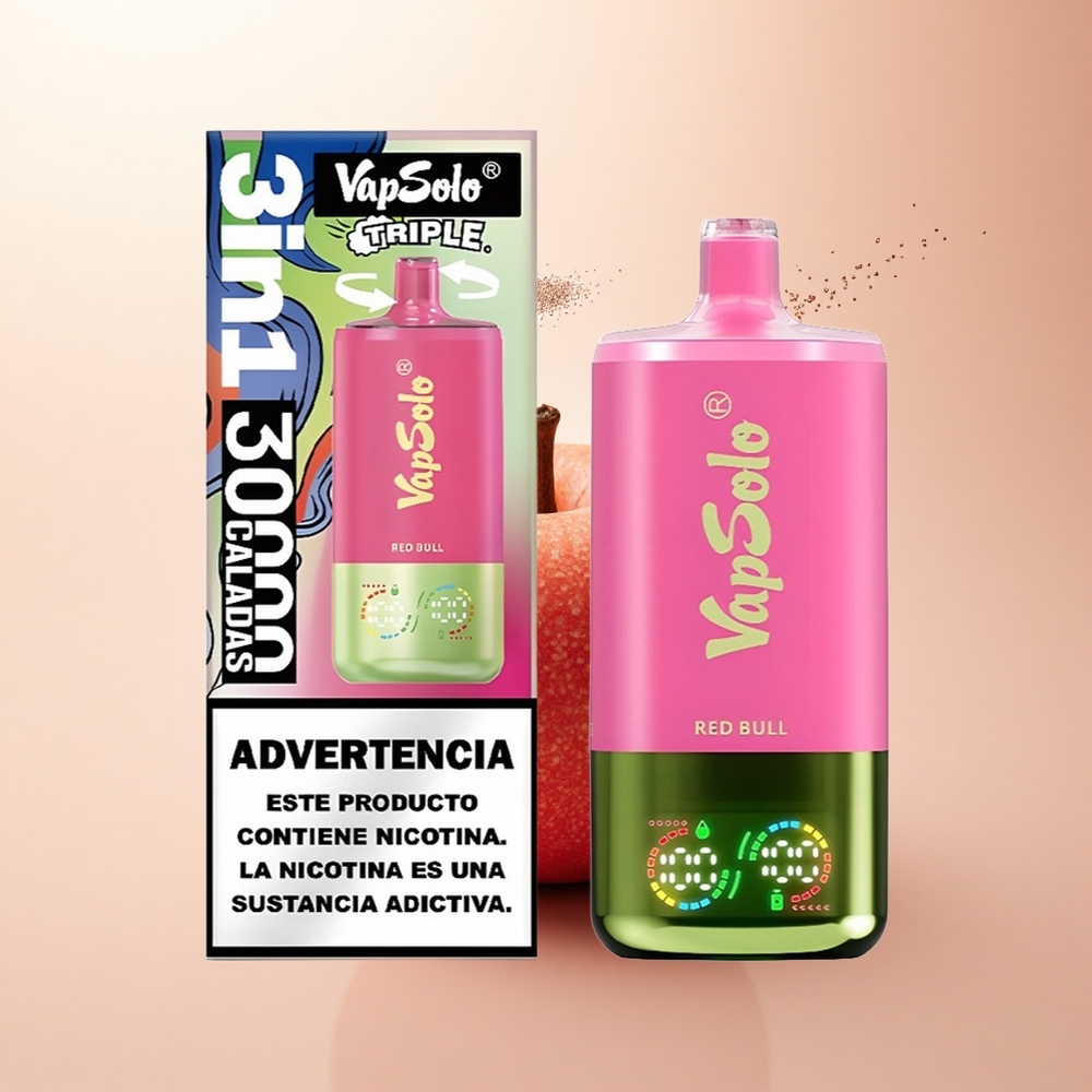 Vapsolo Triple 30000 Puffs Czerwony Byk 40ml Typ-C 3Zbiorniki