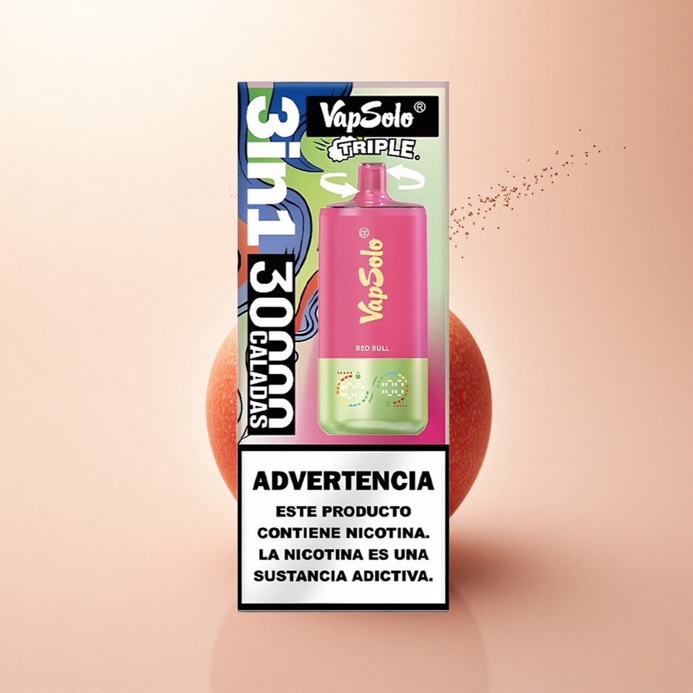 Vapsolo Triple 30000 Puffs Czerwony Byk 40ml Typ-C 3Zbiorniki