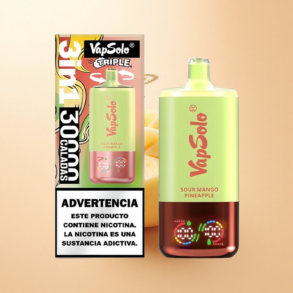 Vapsolo Triple 30000 Puffs Kwaśne Mango Ananas z 40ml Płynem i Typem-C