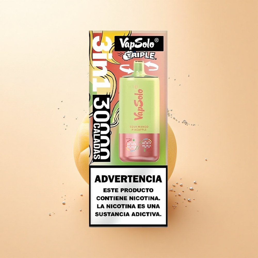 Vapsolo Triple 30000 Puffs Kwaśne Mango Ananas z 40ml Płynem i Typem-C
