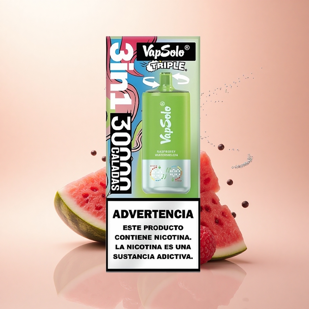 Vapsolo Triple 30000 Puffs Malinowa Arbuzowa Trójka Typ-C