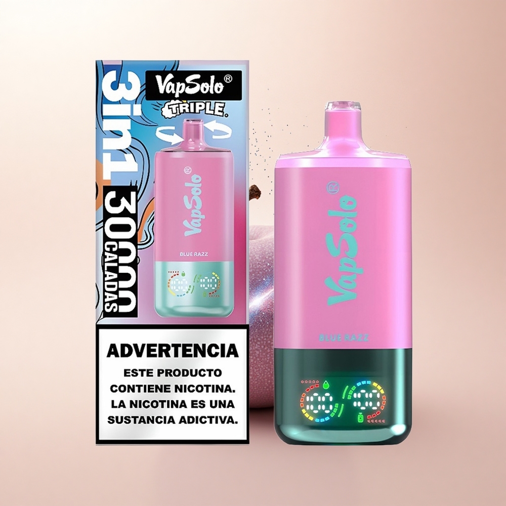 Vapsolo Triple 30000 Puffs Niebieska Malina 30000 Puffów 40ml Type-C