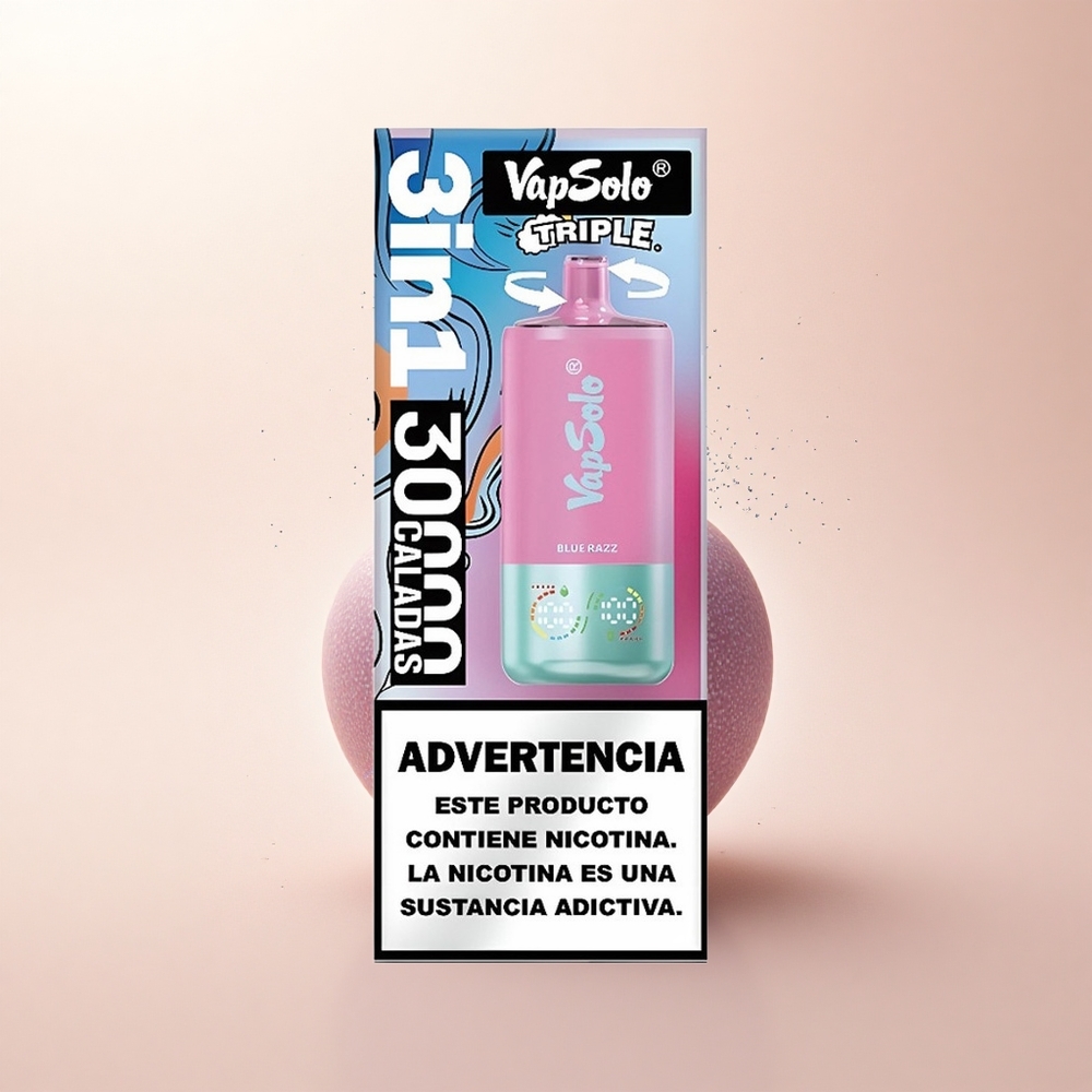 Vapsolo Triple 30000 Puffs Niebieska Malina 30000 Puffów 40ml Type-C