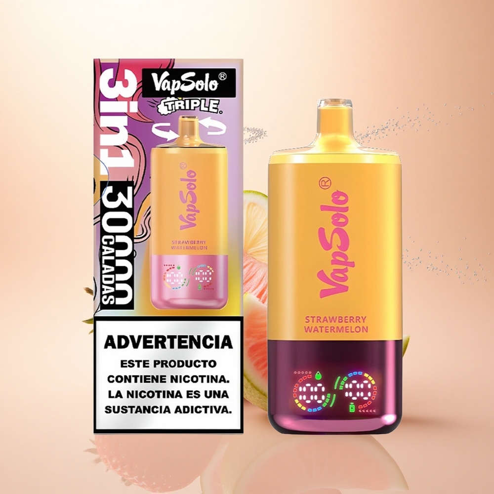 Vapsolo Triple 30000 Puffs Truskawka Arbuz & Cytryna Brzoskwinia z 40ml Płynu i Typem-C