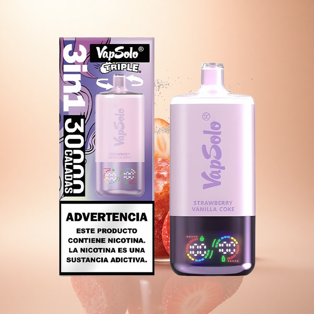 Vapsolo Triple 30000 Puffs Truskawkowo-Waniliowa Cola 40ml Type-C