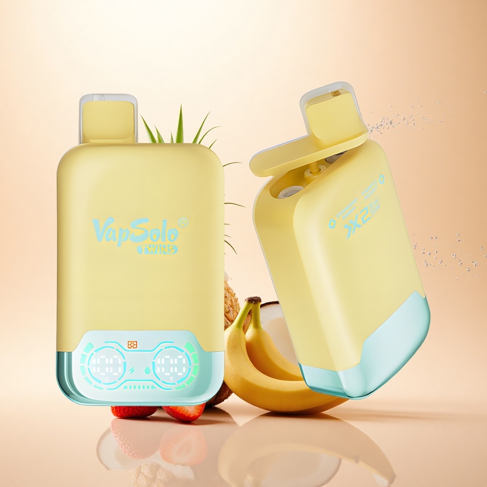 Vapsolo Twins 20000 Puffs Ananas Kokos & Truskawka Banan Podwójny Zbiornik 40ml Typ-C