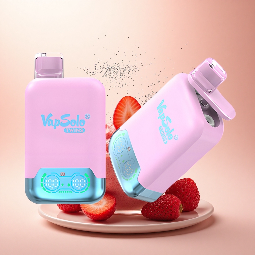 Vapsolo Twins 20000 Puffs Czarna Lód Smoczy Owoc Truskawka & Malina Arbuz z 40 ml Płynem i 20000 Zaciągnięć