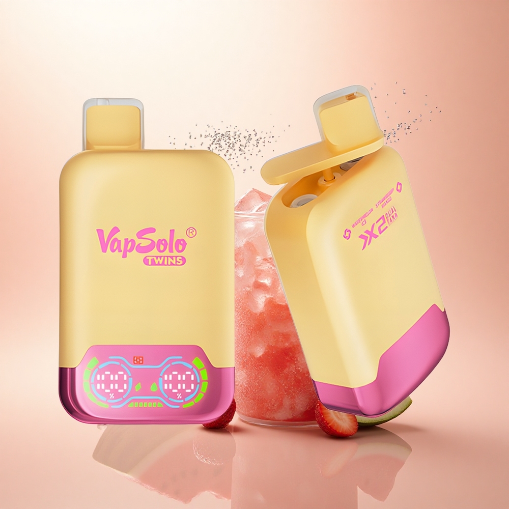Vapsolo Twins 20000 Puffs Lodowy Arbuz & Truskawkowy Mango z Podwójnym Zbiornikiem i Typem-C
