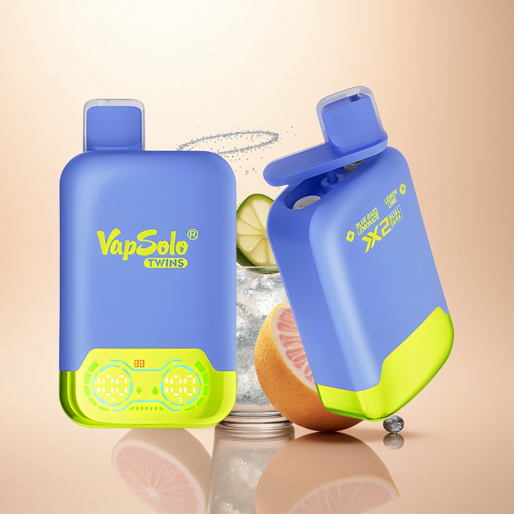 Vapsolo Twins 20000 Puffs Niebieska Malina Limonada & Cytryna Limonka z Podwójnym Zbiornikiem i Typem-C
