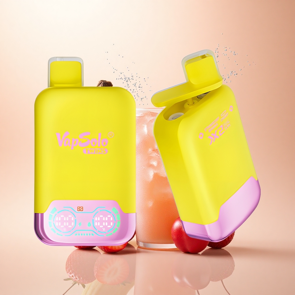 Vapsolo Twins 20000 Puffs Truskawka Banan & Musująca Wiśnia 40ml Typ-C