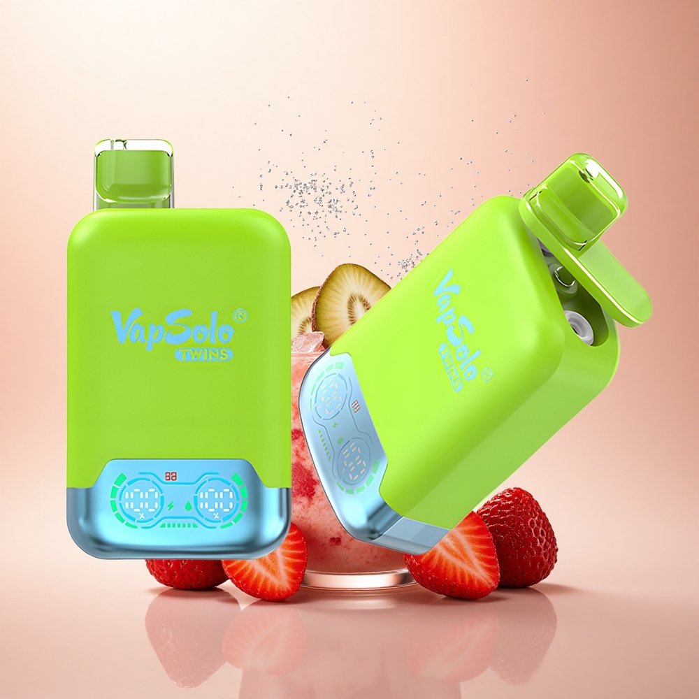 Vapsolo Twins 20000 Puffs Truskawka Kiwi & Truskawka Malina Wiśnia Lód z Podwójnym Zbiornikiem i Typem-C