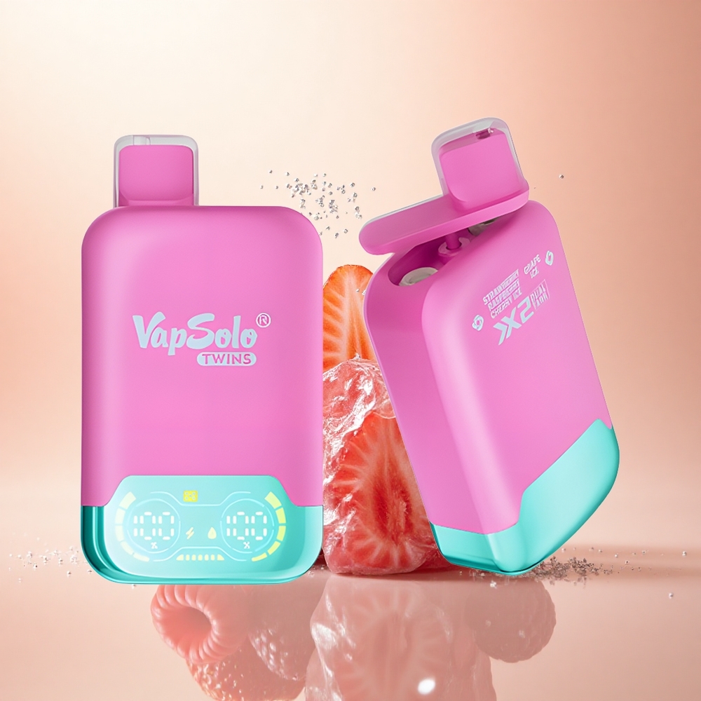 Vapsolo Twins 20000 Puffs Truskawka Malina Wiśnia Lód & Winogronowy Lód 40ml Typ-C