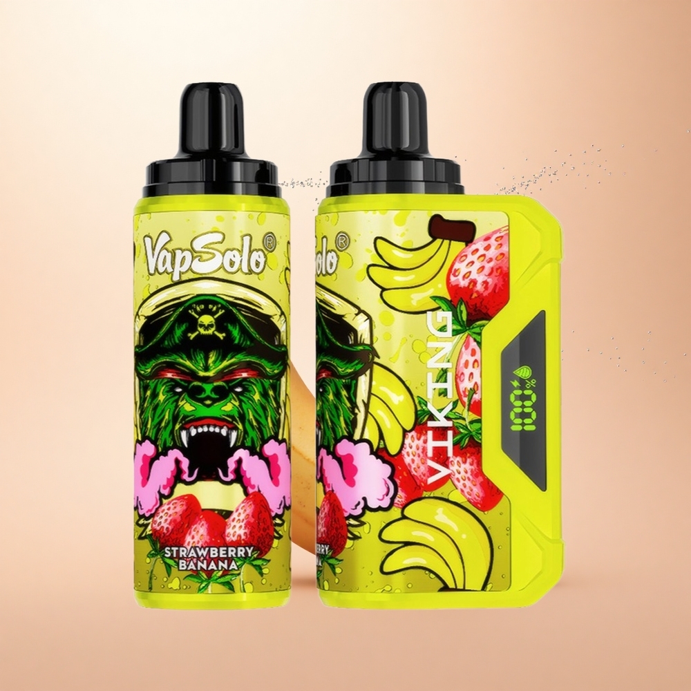 VapSolo VIKING 12000 Puffs Truskawkowo-Bananowy 22ml Type-C LED