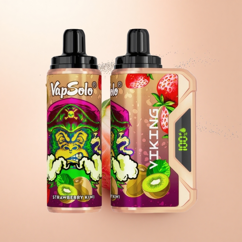 VapSolo VIKING 12000 Puffs Truskawkowy Kiwi z Wyświetlaczem LED i Portem Type-C
