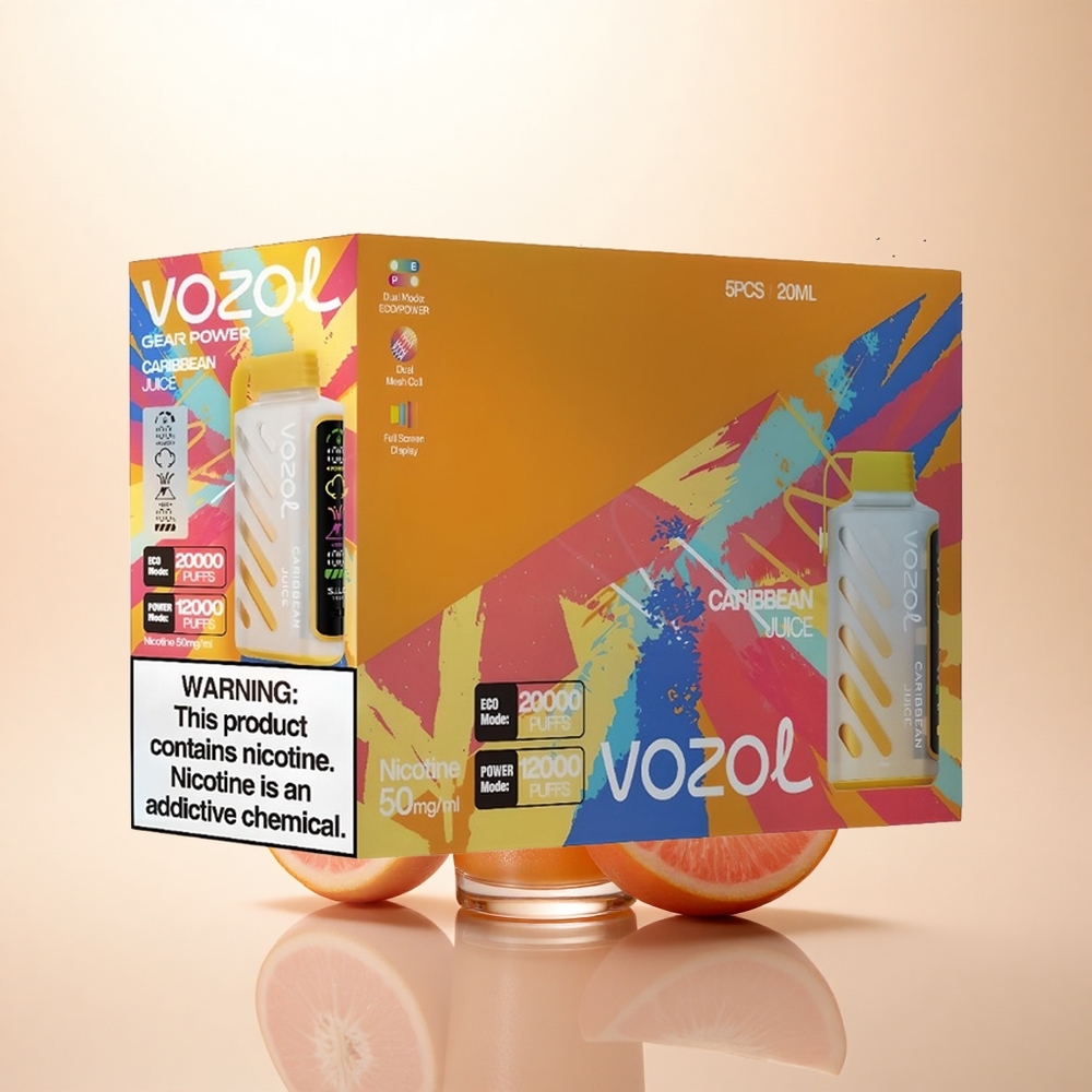 VOZOL Gear Power 20000 Puffs Karaibski Sok z Podwójną Siatką i Ekranem Pełnoekranowym