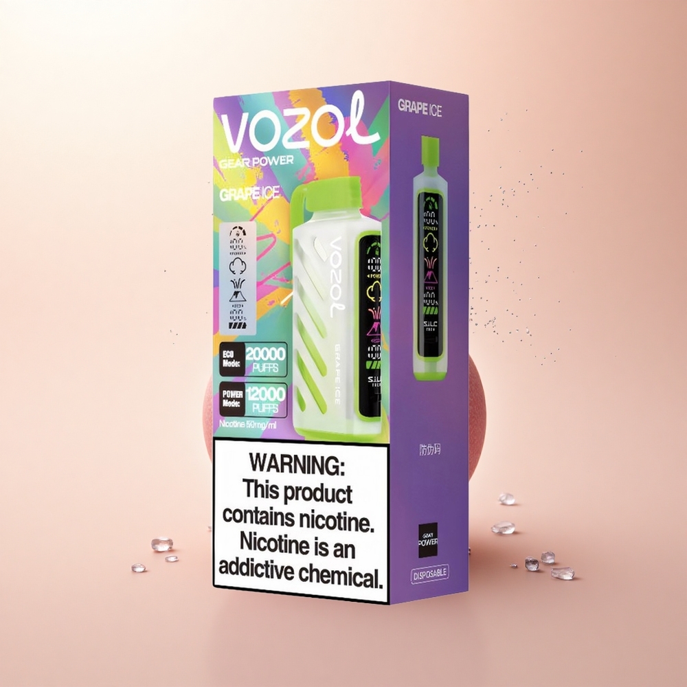 VOZOL Gear Power 20000 Puffs Lodowy Winogron z Dual Mesh Coil i 20mL Pojemności