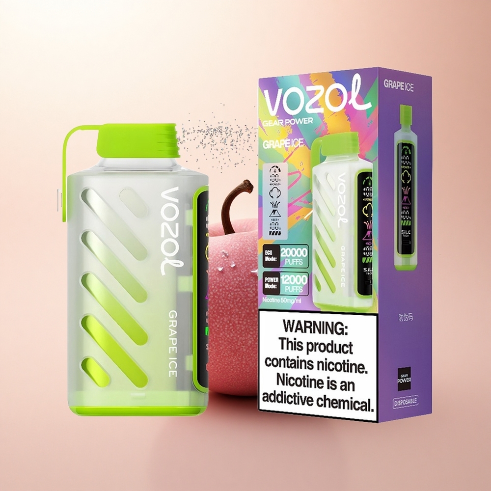 VOZOL Gear Power 20000 Puffs Lodowy Winogron z Dual Mesh Coil i 20mL Pojemności