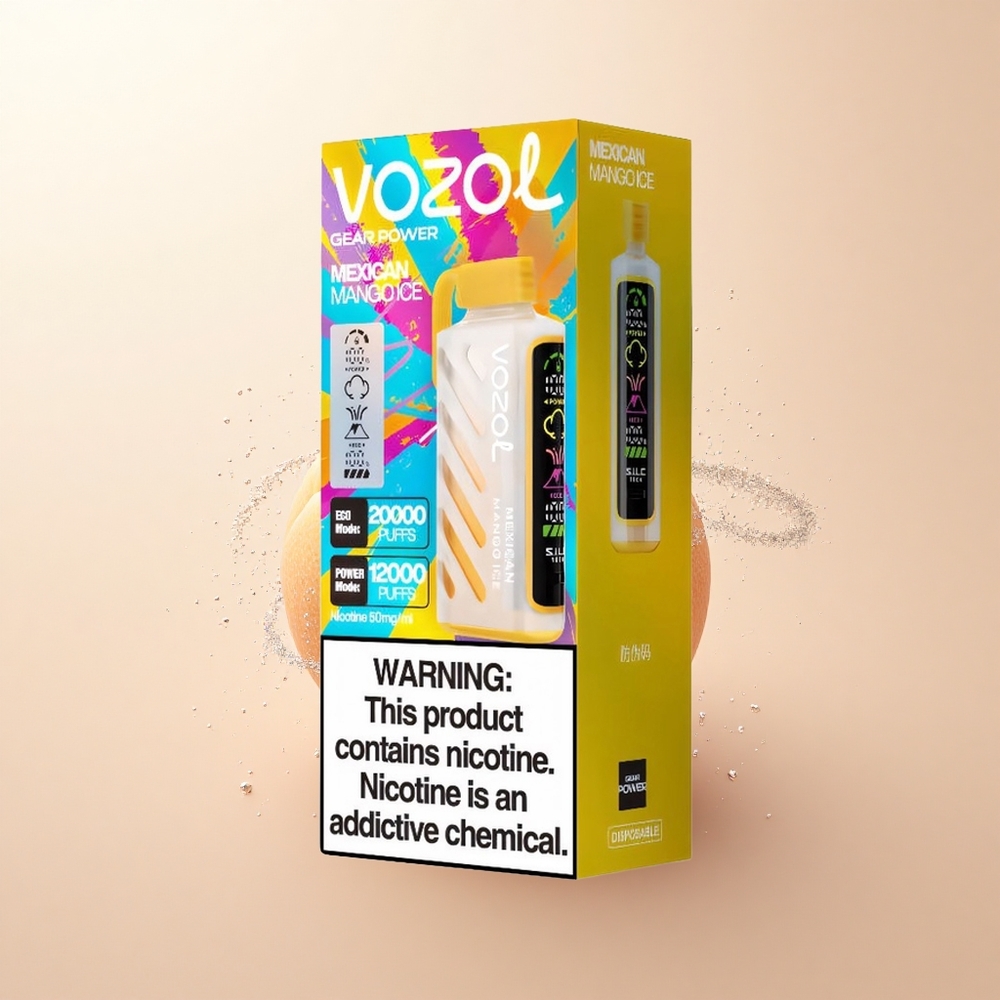 VOZOL Gear Power 20000 Puffs Mango Lodu Dual Mesh Ekran Pełny 20mL