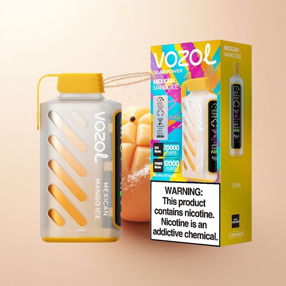 VOZOL Gear Power 20000 Puffs Mango Lodu Dual Mesh Ekran Pełny 20mL