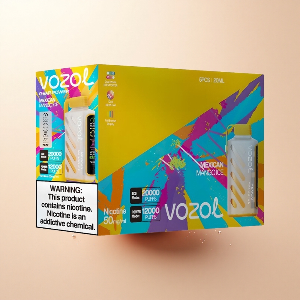 VOZOL Gear Power 20000 Puffs Mango Lodu Dual Mesh Ekran Pełny 20mL