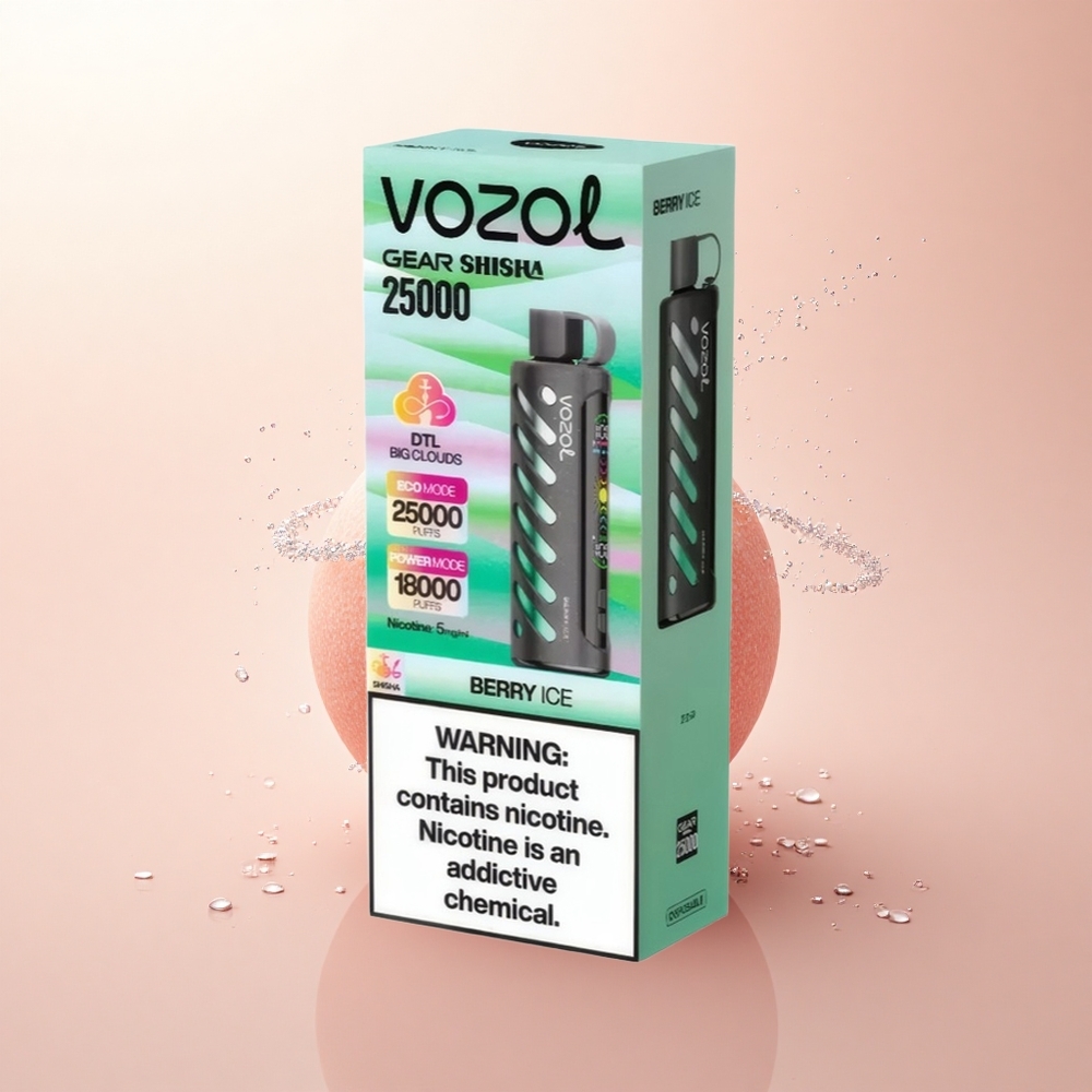 VOZOL Gear Shisha 25000 Puffs Berry Ice Dual Mesh Jagoda Lód Podwójna Siatka