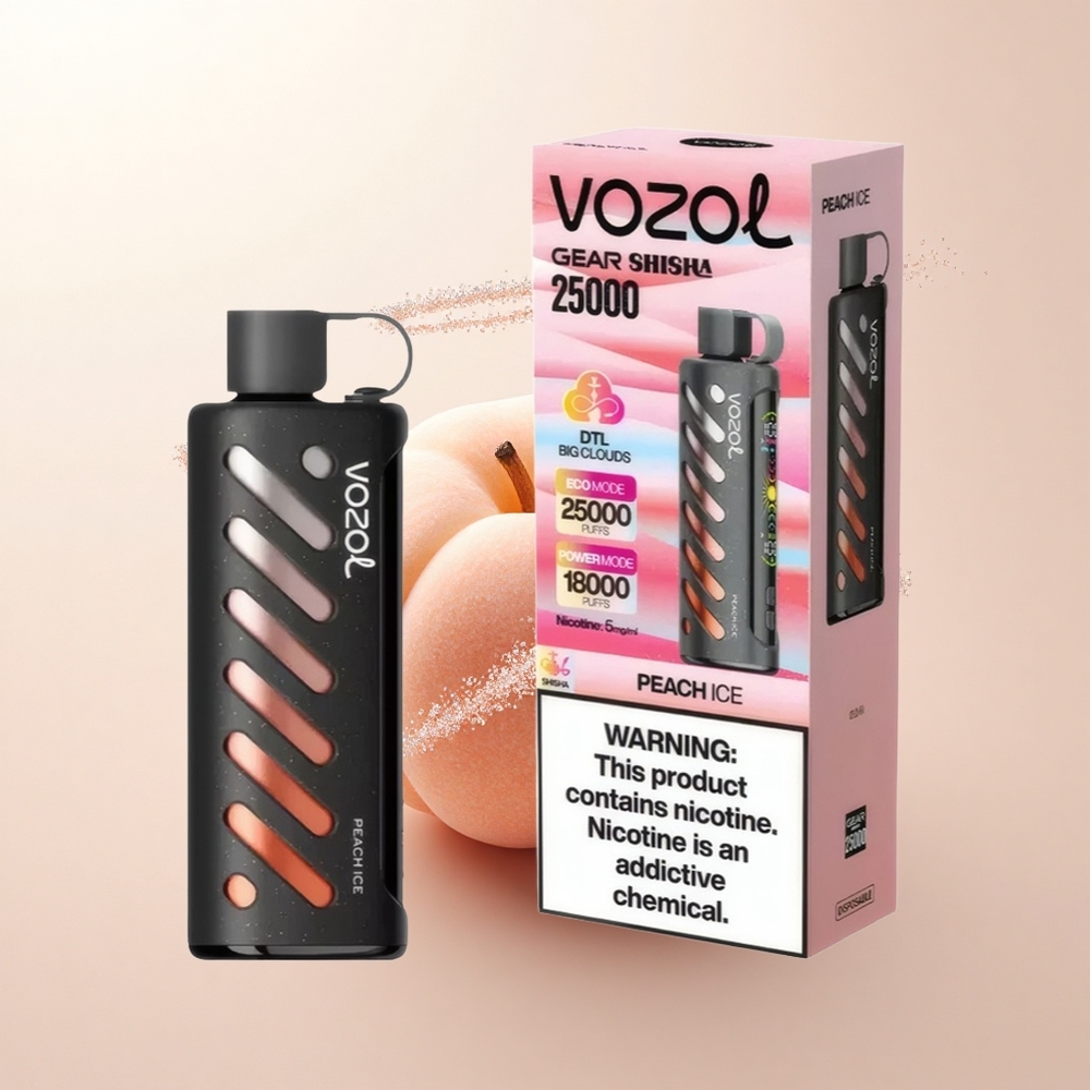 VOZOL Gear Shisha 25000 Puffs Brzoskwiniowy Lód z Podwójnym Mesh i 5mg Nikotyny