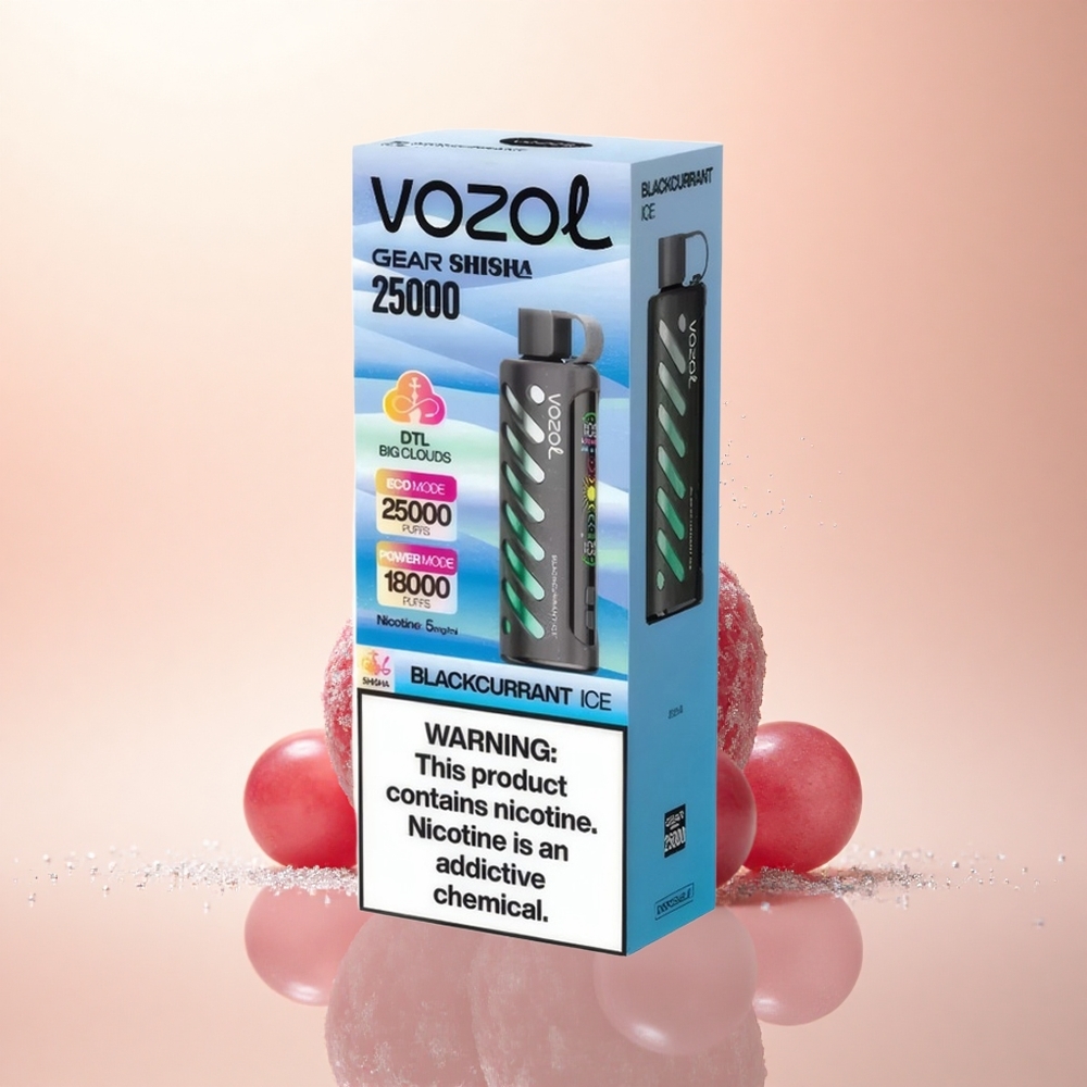 VOZOL Gear Shisha 25000 Puffs Lodowy Czarna Porzeczka Dual Mesh Tech