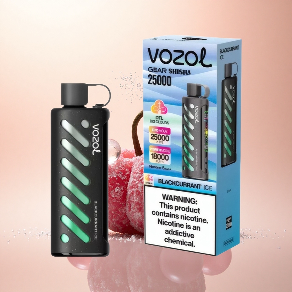 VOZOL Gear Shisha 25000 Puffs Lodowy Czarna Porzeczka Dual Mesh Tech