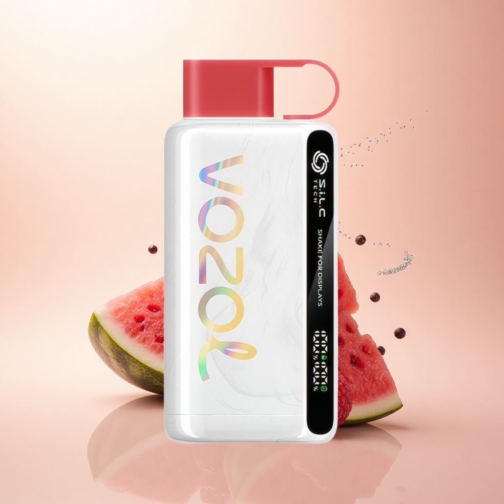 VOZOL STAR 9000/12000 Puffs Malinowy Arbuz z Technologią S.i.L.C i Ładowaniem 30% Szybszym