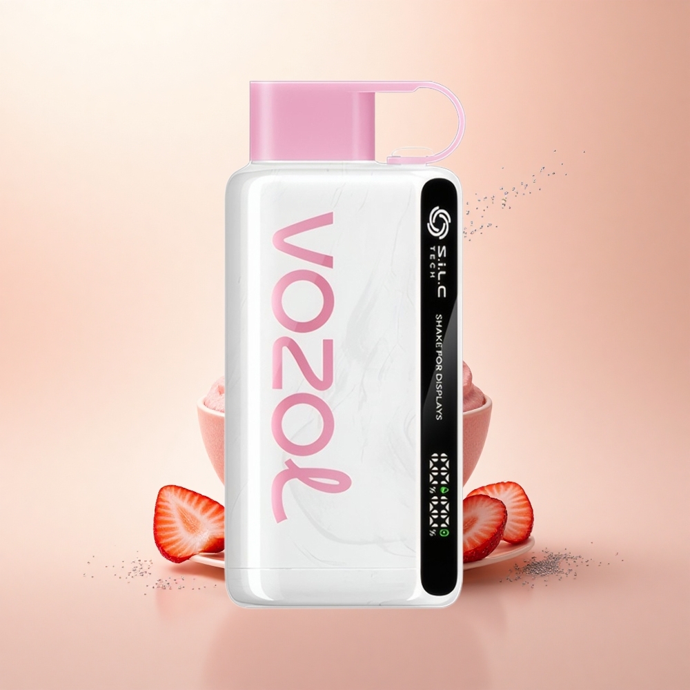 VOZOL STAR 9000/12000 Puffs Truskawkowy Lód z S.i.L.C TECH i Ładowaniem 30% Szybszym